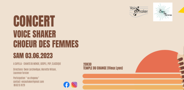[Concert] Voice Shaker, Le Choeur des Femmes – Samedi 3 Juin 2023